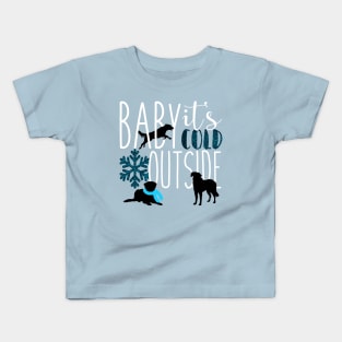 Winter Dog Christmas Kids T-Shirt